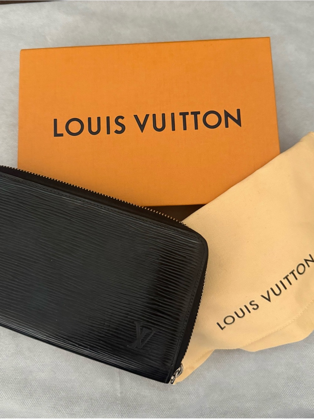 Louis Vuitton Black Epi Leather Zip Around Wallet